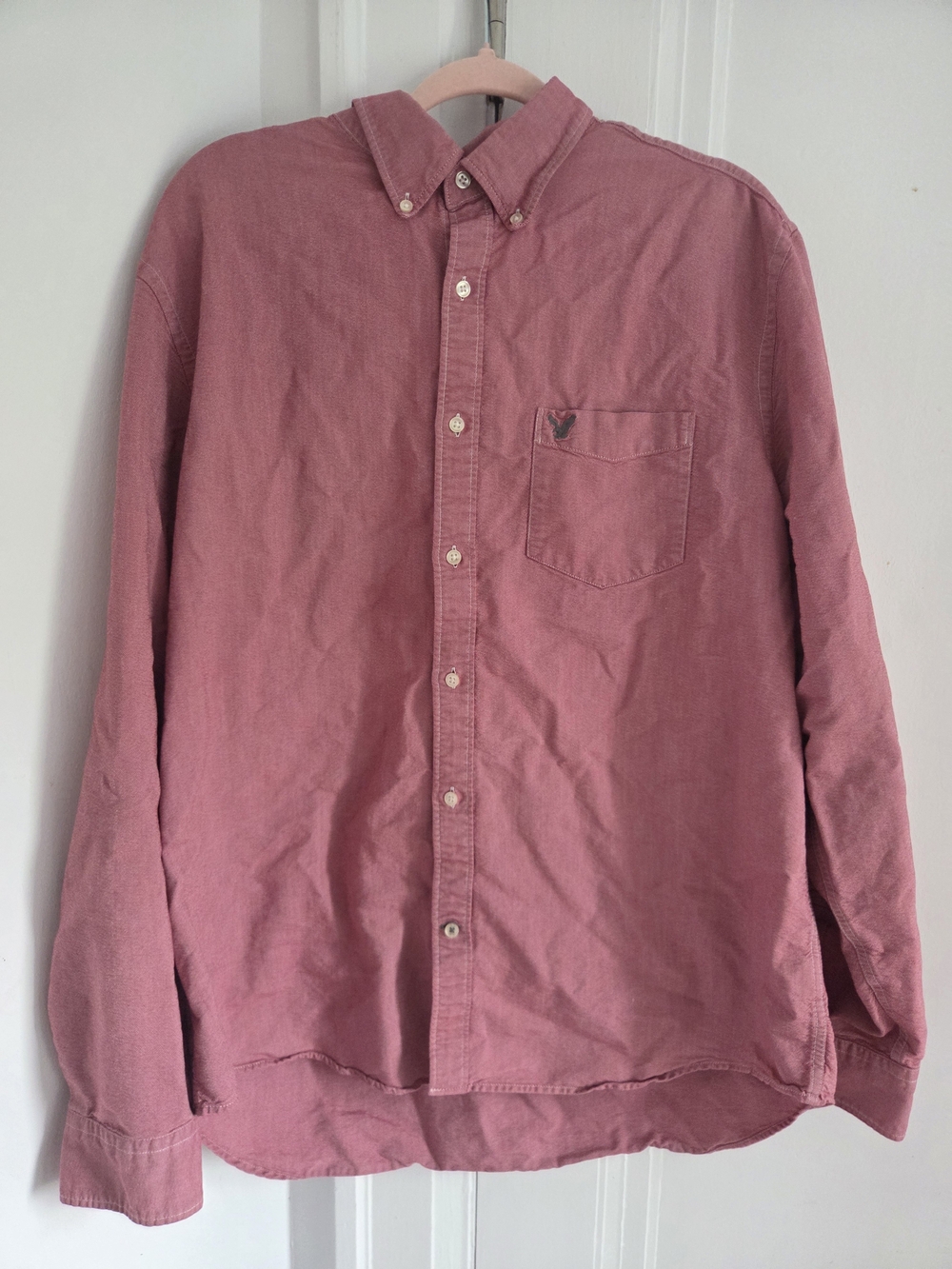 American EagleMen's Casual Button-Down Shirt in Dusty Rose Seize XXL